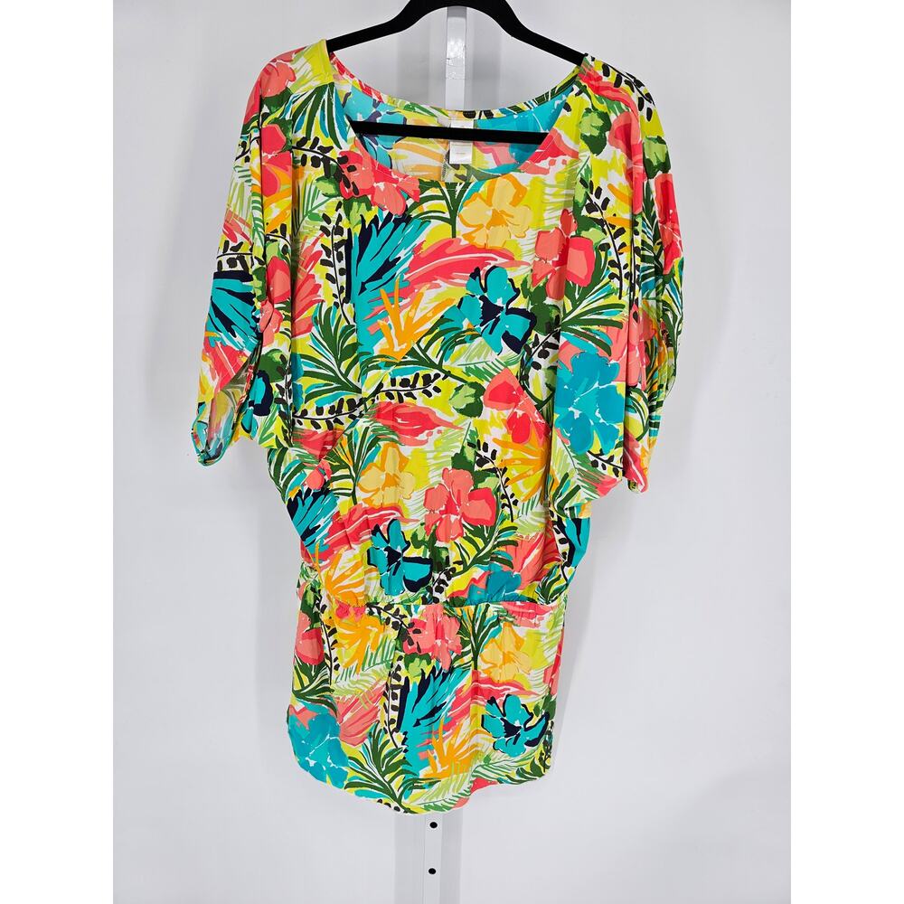 Anne Cole Signature Island Time Kangaroo Pouch Caftan Cover Up Swimsuit Size S/M
